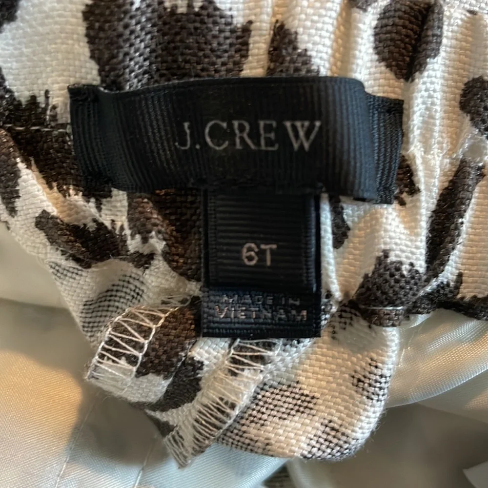 NWOT J. Crew Animal Print Cheetah Linen Blend Cropped Pants Sz 6T